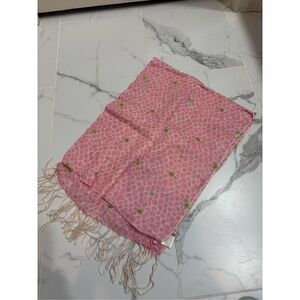 Lilly Pulitzer silk and cashmere pink and green shawl